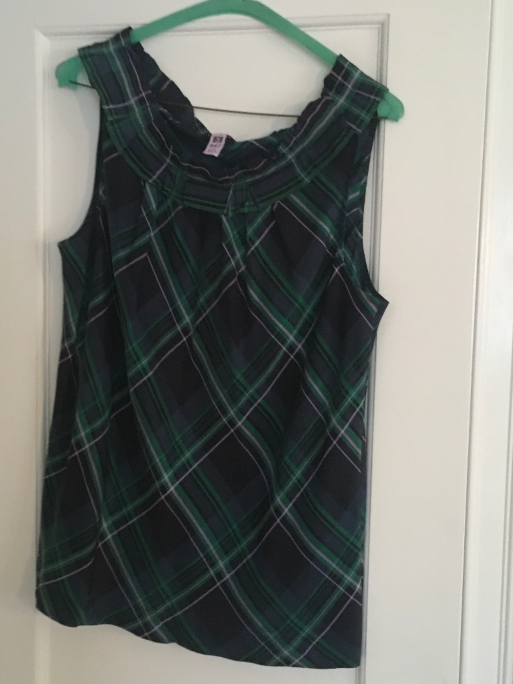 Talbots Silk Plaid Sleeveless Top